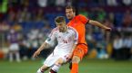 Rafael van der Vaart challenges Lasse Schone, Netherlands v Denmark, Euro 2012 Group B, Metalist Stadium, Ukraine, June 09, 2012