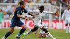 Danny Welbeck strides away from Philippe Mexes, England v France, Euro 2012 Donetsk, Ukraine, June 11, 2012
