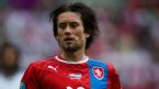 Tomas Rosicky follows the play closely, Municipal Stadium, Wroclaw, Poland, June 12, 2012