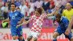 Croatian midfielder Luka Modric strikes during the Euro 2012 championships football match Italy vs Croatia, Municipal Stadium, Poznan, 14 June 2012.