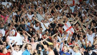 England fans in full voice against Sweden
