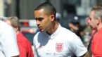 England's Theo Walcott leaves the team hotel for a training session, Krakow, June 17, 2012