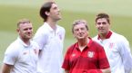Wayne Rooney, Andy Carroll, Roy Hodgson & Steven Gerrard watch training, Donbass Arena, Donetsk, Ukraine, June 18, 2012