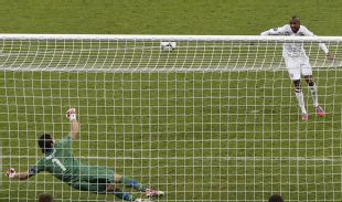 Ashley Young had Gianluigi Buffon beaten but could not find the target