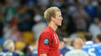 Joe Hart trudges off disconsolately after the penalty defeat to Italy, England v Italy, Olympic Stadium, Kiev, 24 June 2012.