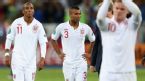 Ashley Cole and Ashley Young of England look dejcted after defeat during the quarter final match against Italy. England v Italy, Euro 2012, Olympic Stadium, Kiev, June 24, 2012