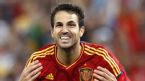 Cesc Fabregas celebrates scoring the winning penalty, Spain v Portugal, Euro 2012, Donetsk, Ukraine, Wednesday, June 27, 2012