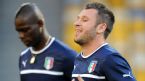 Mario Balotelli and Antonio Cassano run laps at training, Olympic Stadium, Kiev, Ukraine, June 30, 2012