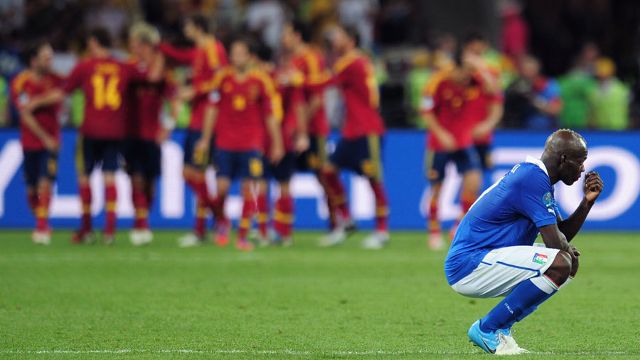 Italy's Mario Balotelli could not replicate his semi-final form against Spain