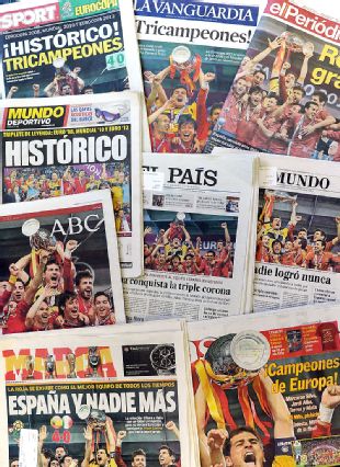 Las portadas de los diarios españoles reflejan la felicidad de todo un país