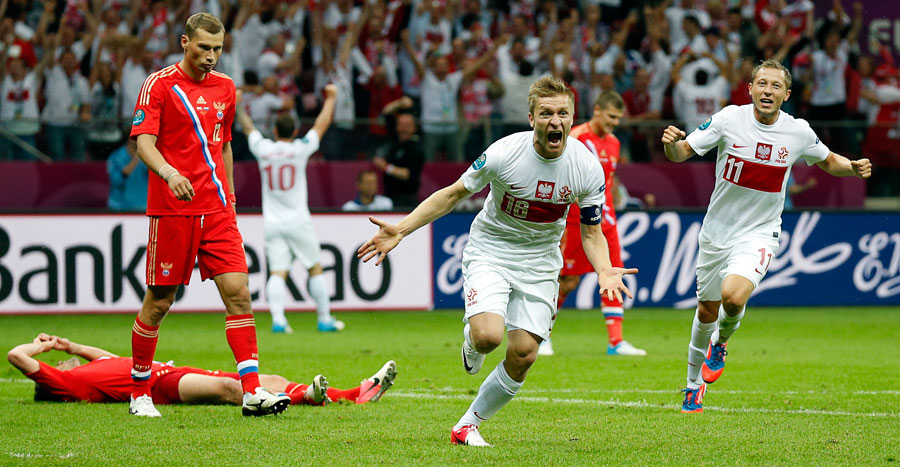 Poland's Jakub Blaszczykowski scores his team's opening goal