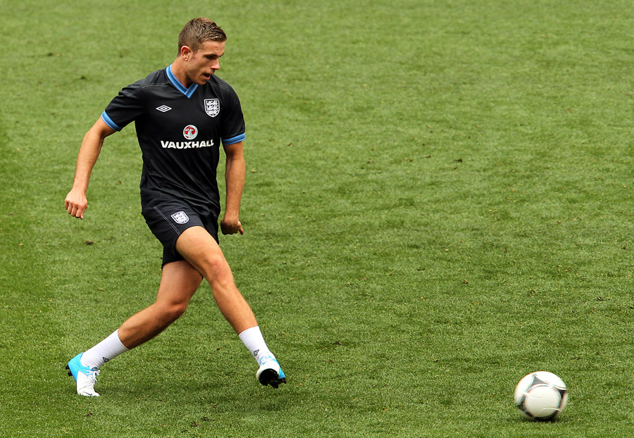 Henderson in England training at Wembley