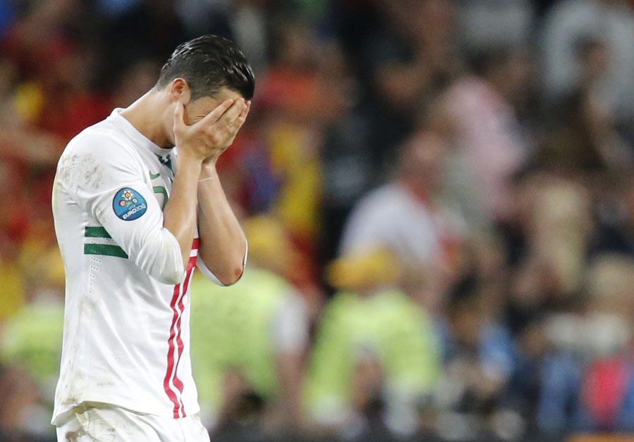 Cristiano Ronaldo reacts to Portugal's defeat